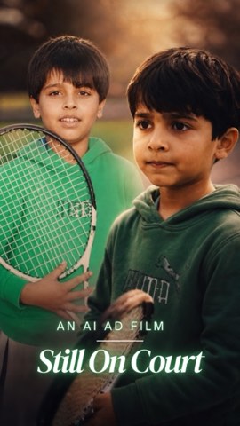 Still from the tennis ad film: Still On Court